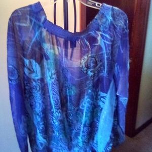 Lane Bryant  ruffle bottom blouse size XL